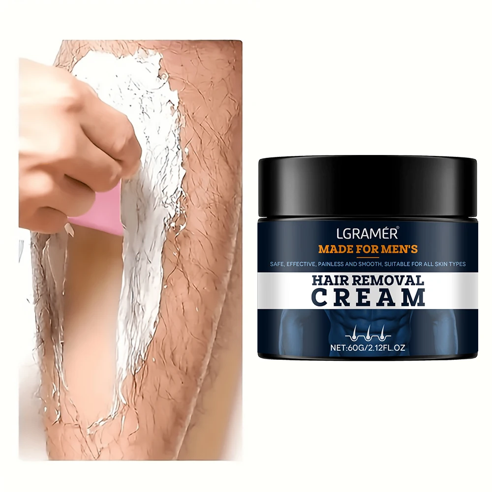 Crema eliminadora de vello para hombres, inhibición del crecimiento del cabello, elimina la barba, axila, pecho, partes privadas, depilación suave,