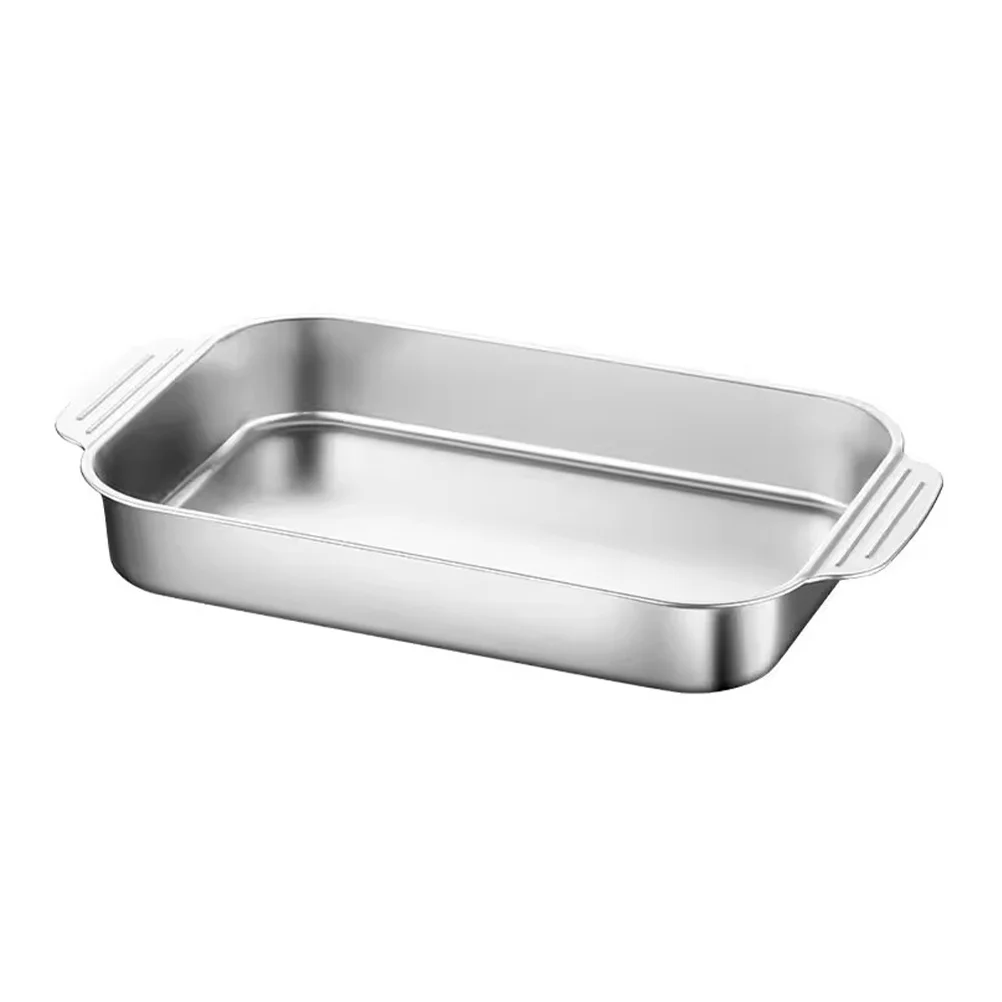 

Stainless Steel Baking Pan Rectangular Oven Tray For Roasting Fish Vegetables Lasagna Casserole Nonstick Cooking Dish