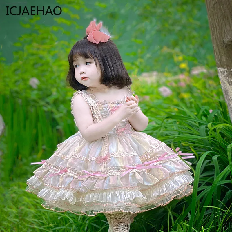 

ICJAEHAO Infant Children Lolita Ball Gown Boutique Clothing Brand Baby Royal Turkish Dress for Girls Spanish Princess Outfit