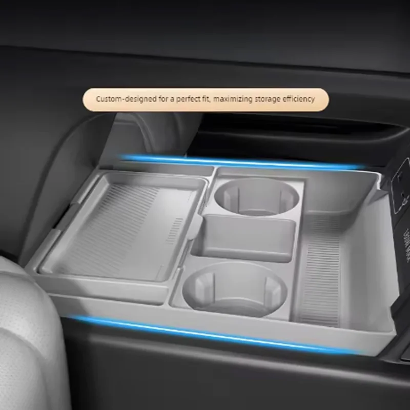 For Xpeng G6 2026 Center Console Silicone Storage Box Car Central Lower Layer Tray Divider Organizer Stowing Tidying Accessories