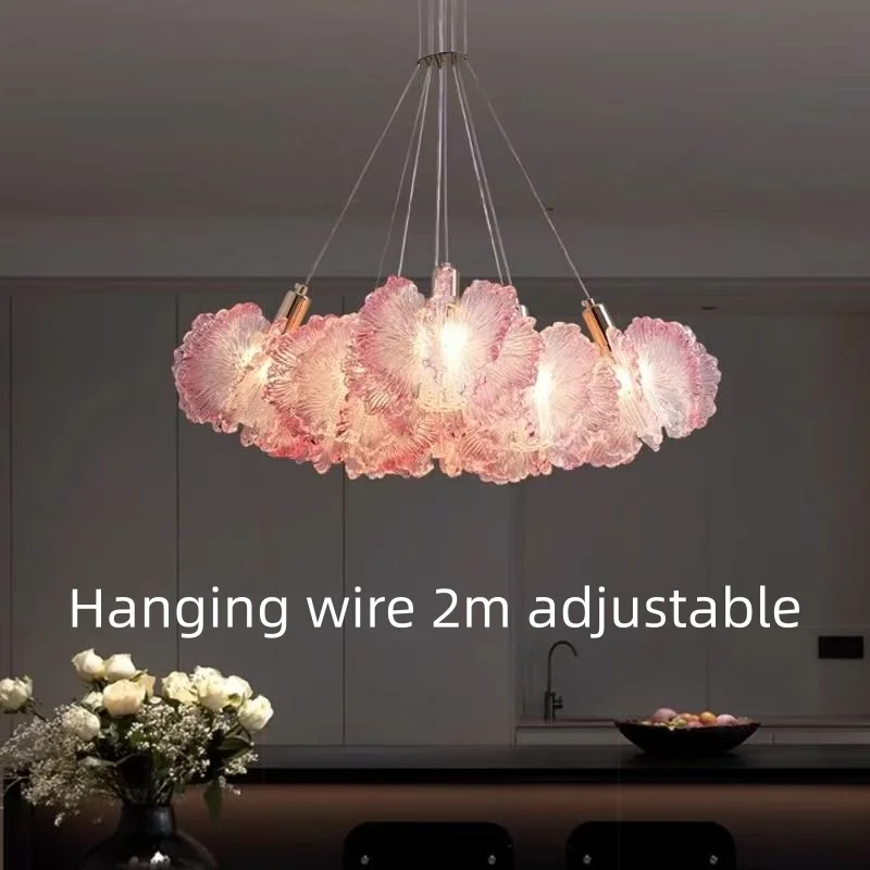 

Modern New Acrylic Flower Pendant Light For Living Room Dining Room Bedroom Villa Light Luxury Decoration Lighting Fixtures