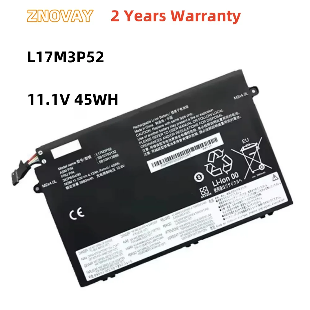 ZNOVAY L17M3P52 4120mAh Laptop Battery for Lenovo ThinkPad E480 E485 E490 E580 E585 E590 R480 R580 L17C3P51 L17M3P51 01AV445 New