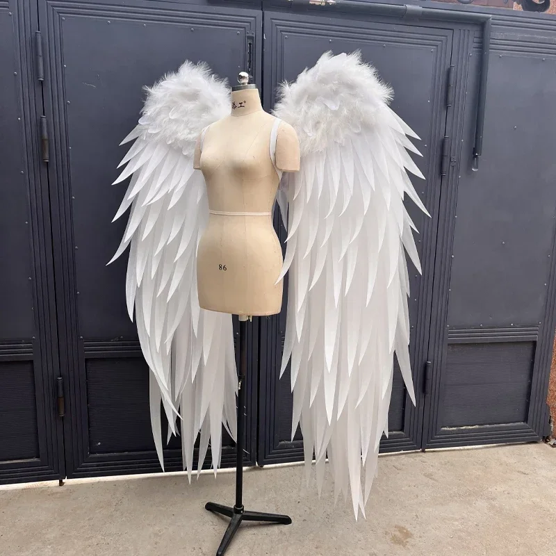 

Large Angel Wing Props Pink White Feather Model Catwalk Super Wings Nightclub Photography Studio Halloween Party Accessories