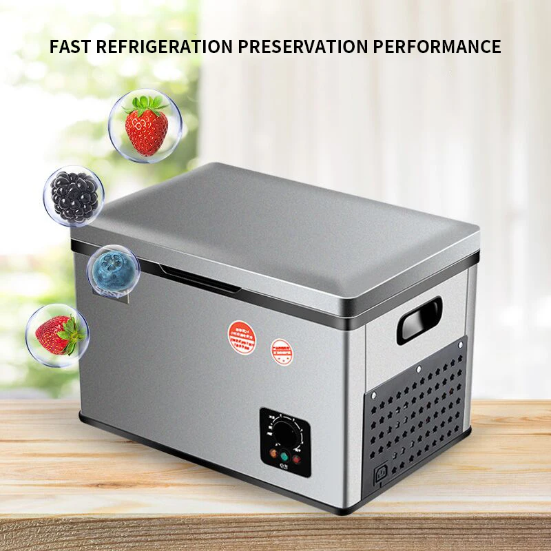 New 2024 Car refrigerator 18L compressor refrigeration car home dual-use freezer double door small refrigerator mini