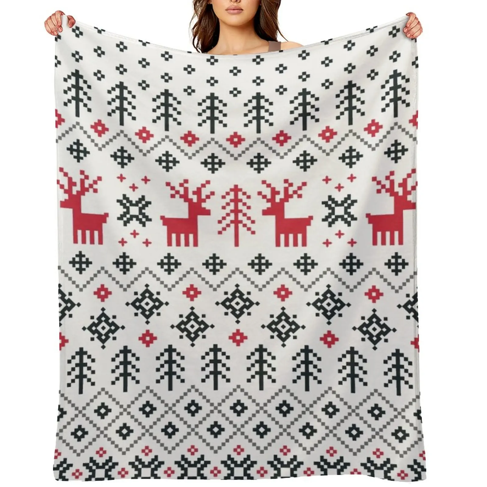 

Holiday Sweater Pattern Throw Blanket Luxury Throw funny gift anime Plaid on the sofa Blankets