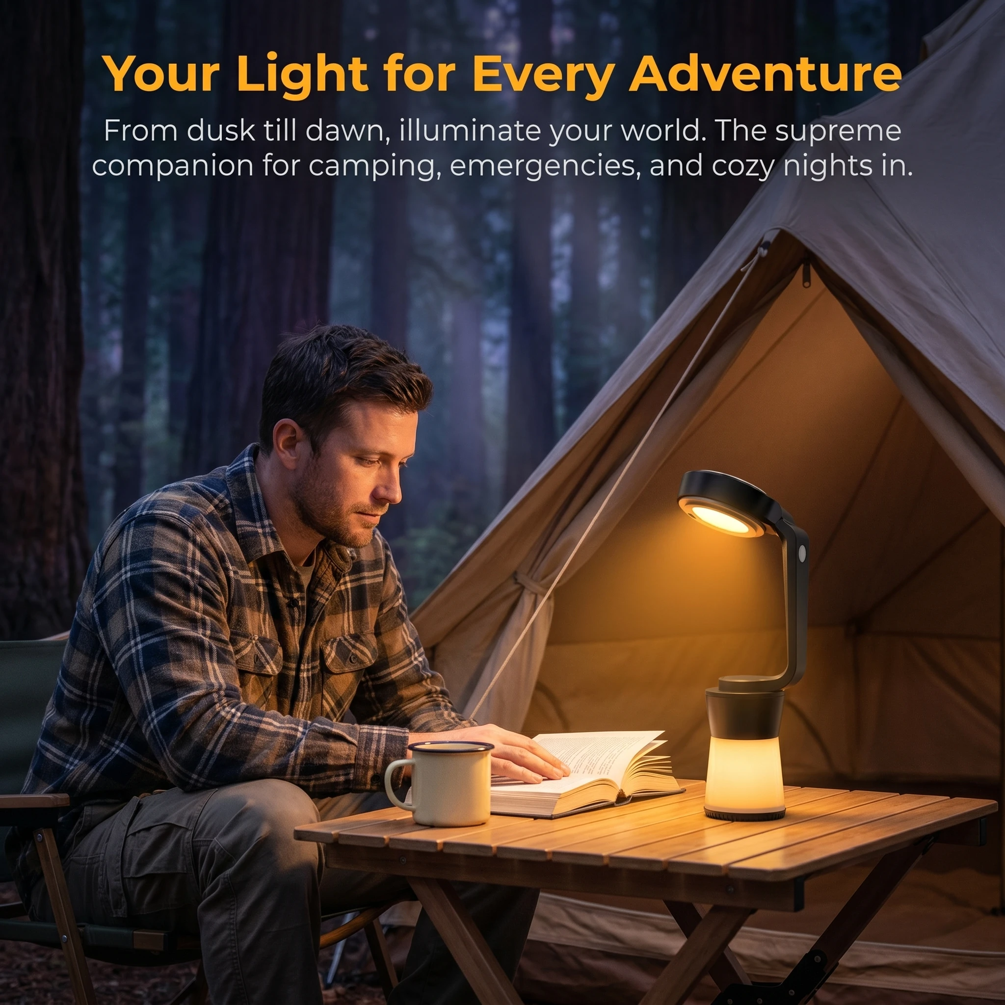 3 in1 Lantern, Camping Flashlight, Multifunctional Desk Lamp, Adjustable Compact Light, Emergency Use Camping Tent Night Light