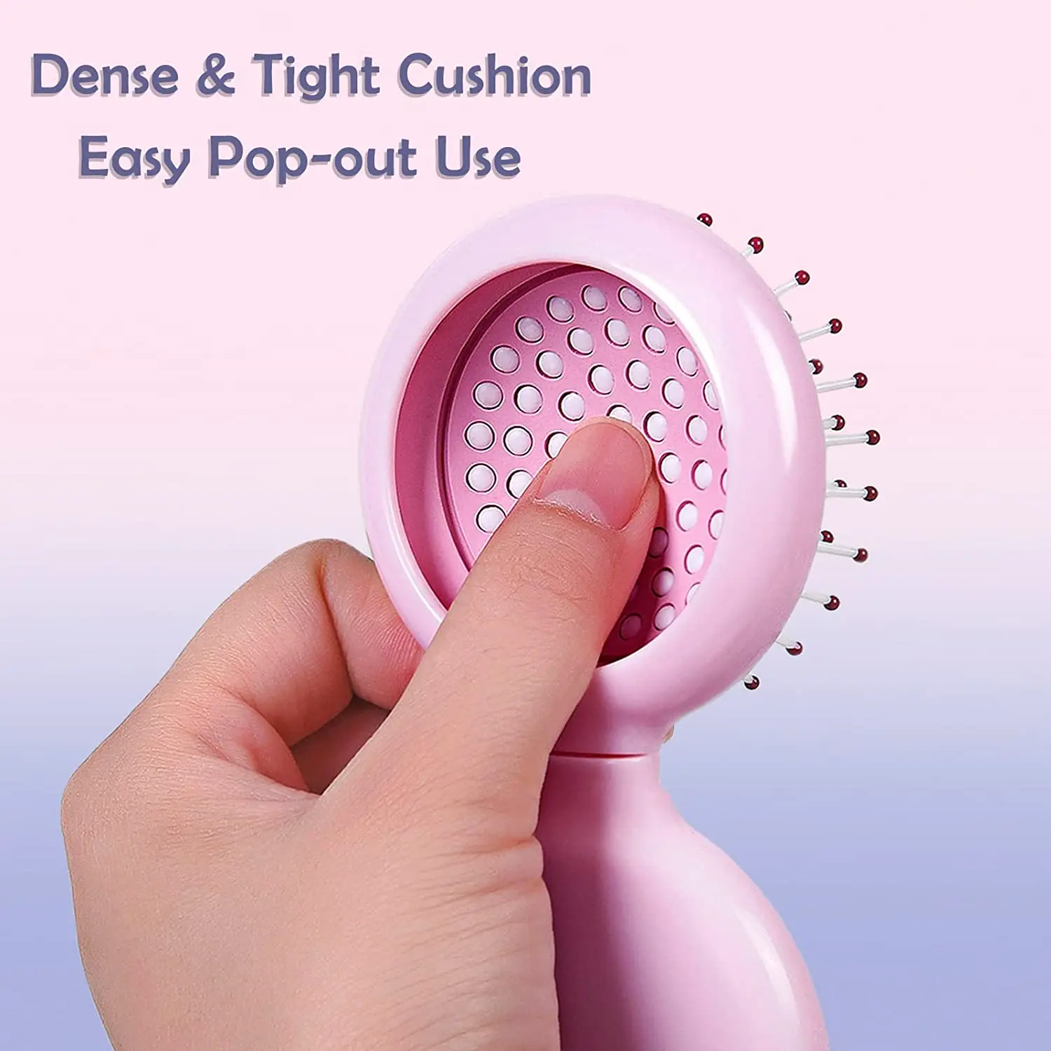 Detangling Travel Hair Combs, Mini Folding Pocket, Pop-up Hair Brush, Personalized Pocket, Air Cushion Comb with Mirror