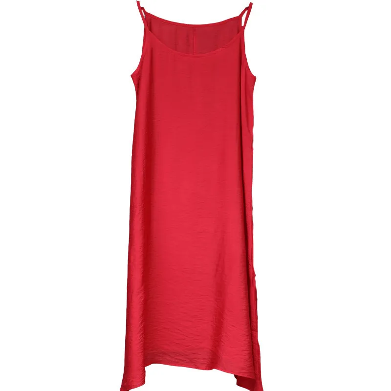 Ropa interior de algodón de seda para mujer, chaleco con tirantes, ropa interior suelta, Top con tirantes finos, talla grande a, Verano