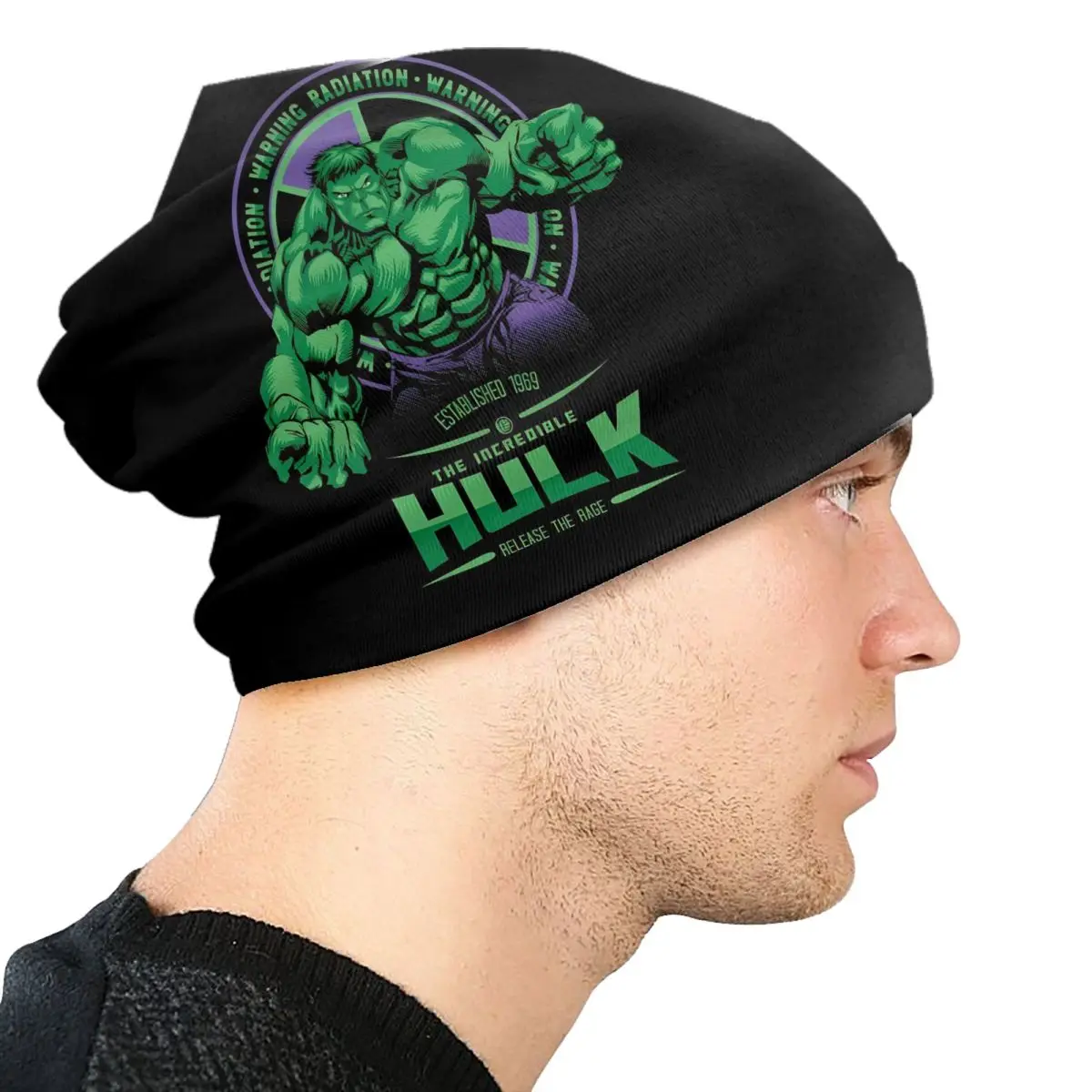 مخصص هالك بطل السوبر Skullies Beanies قبعات الرجال النساء للجنسين الاتجاه شتاء دافئ الحياكة قبعة الكبار الكرتون أنيمي بونيه القبعات