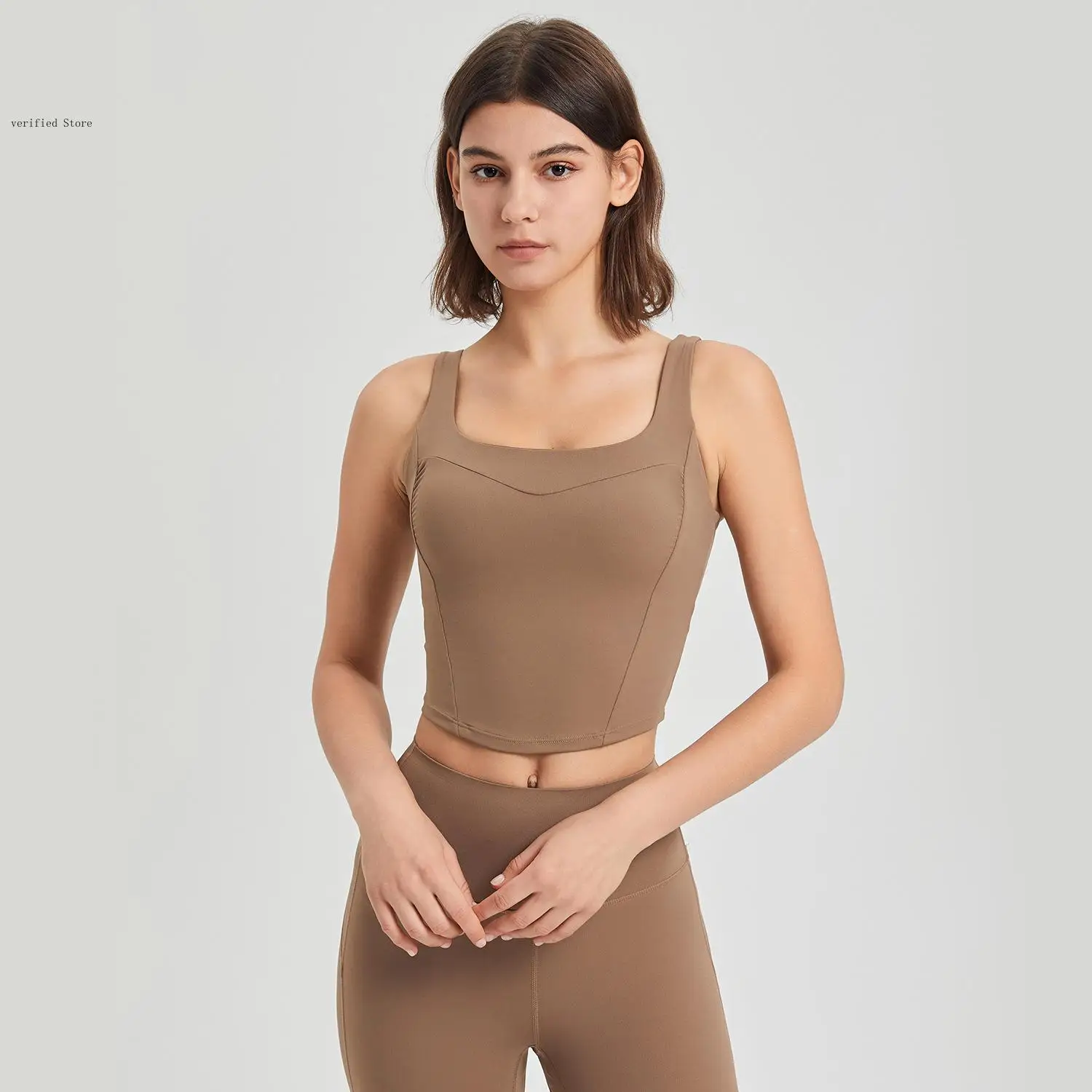 Integrated Cup Sports Back and Waist Yoga Clothing Bra Fitness Running Shockproof Outerwear Bra Women's Underwear