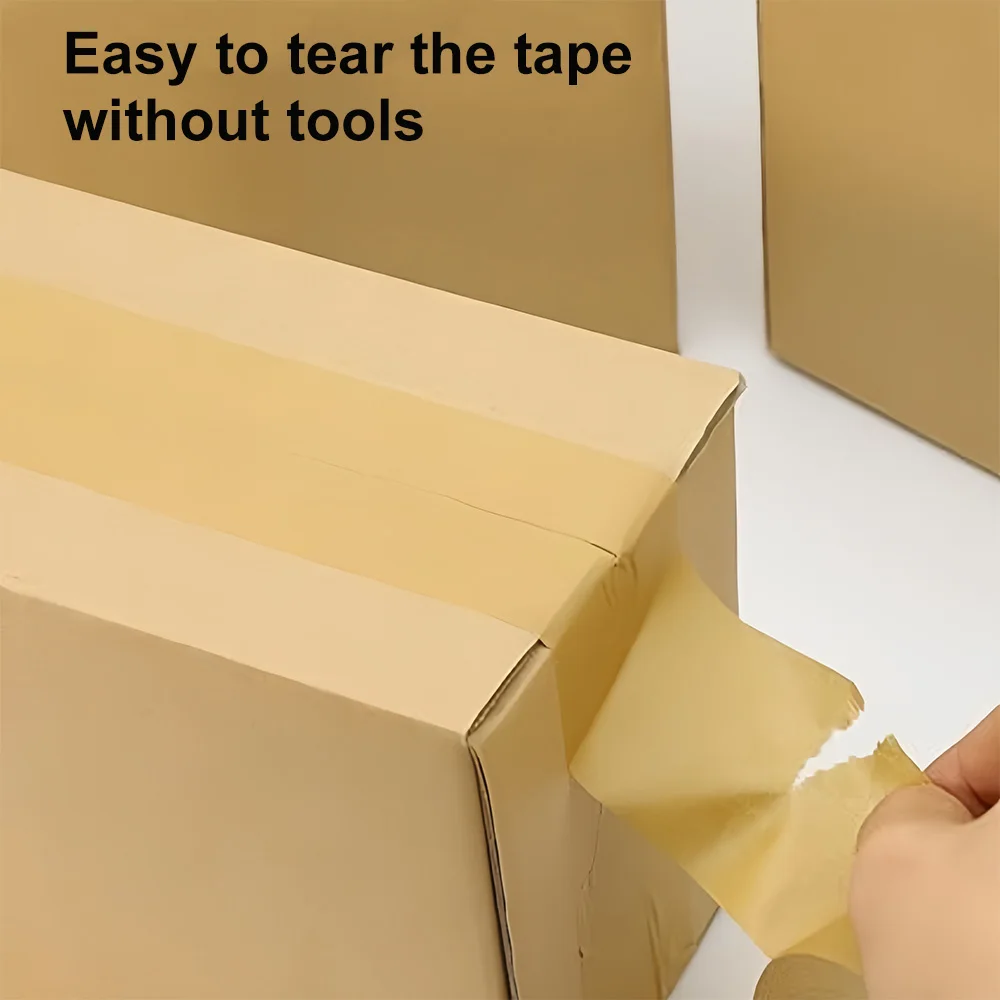 1 Roll Kraft Paper Tape Biodegradable Kraft Paper Recyclable Writable Packing Coated Surface for Masking Writable packaging tool