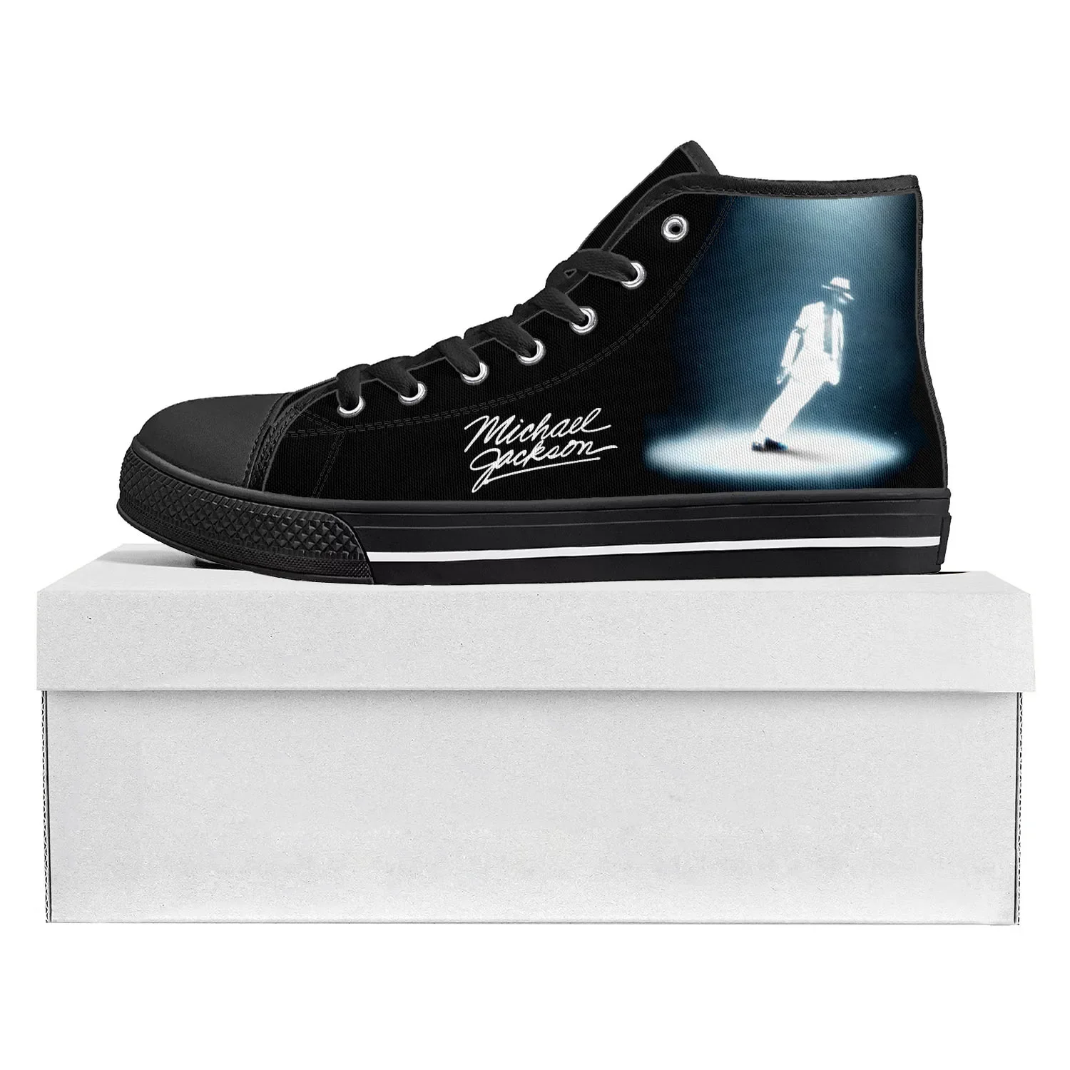 

Michael Jackson Pop Singer Dancer High Top High Quality Sneakers Mens Womens Teenager Canvas Sneaker Couple Shoe Custom Shoe