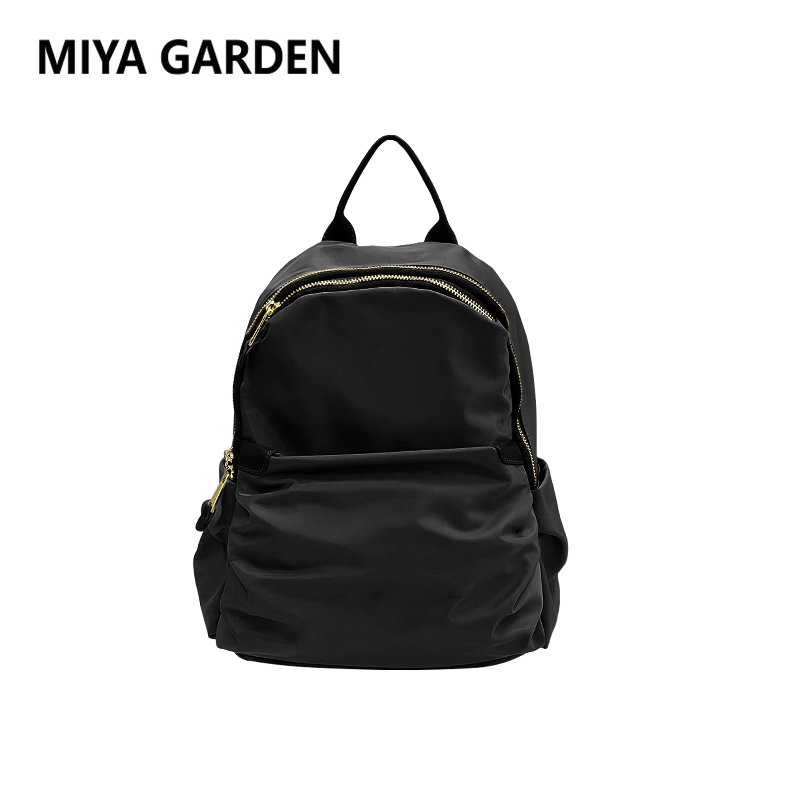 

MIYA GARDEN New Women's Backpacks High Quality Nylon Women's Travel Bags Genuine Leather Patchwork Bookbags Women Shoulder Bags