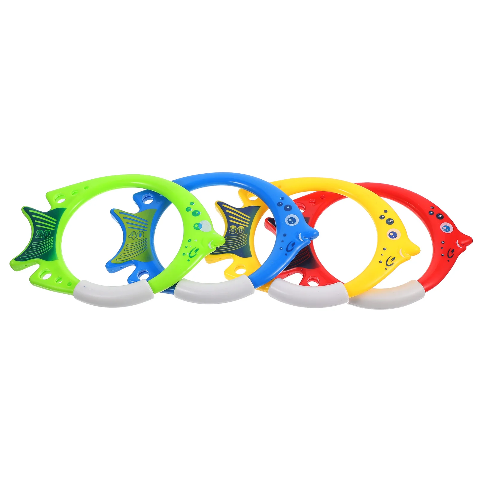 

4 Pcs Diving Fish Ring Toy Pool Rings For Set Swimming Dive Tools Plastic Fish-shaped Abs Child Underwater