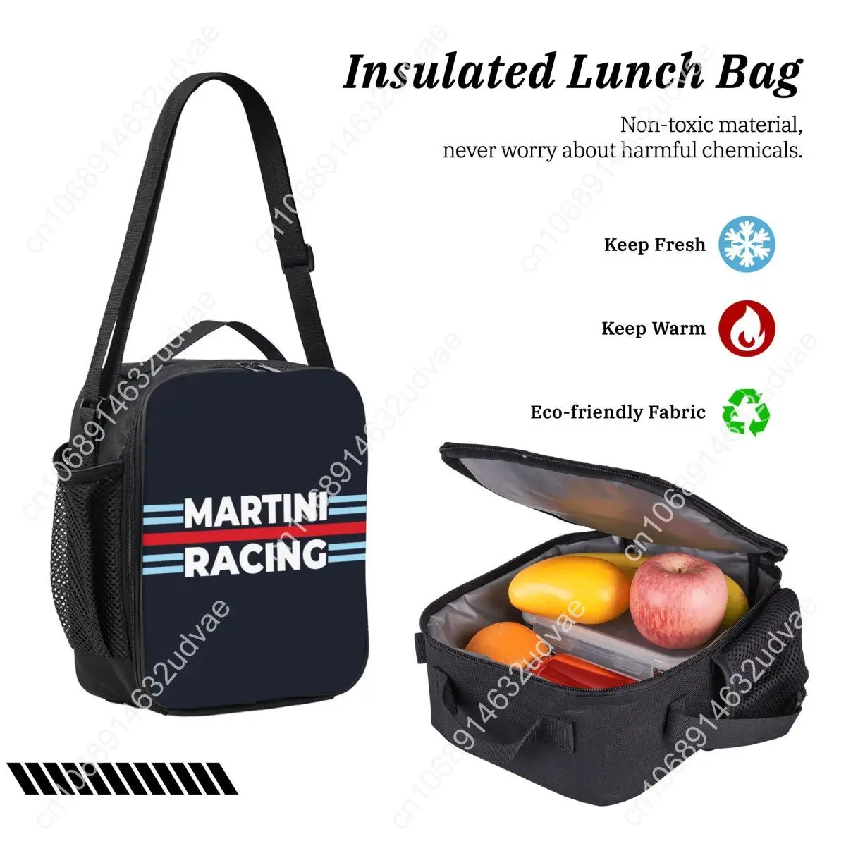 Martini Racing Backpack Student Boys Girls BookBag School Bag Computer Shoulder Bags 3ps Insulated Lunch Bag Pencil Case