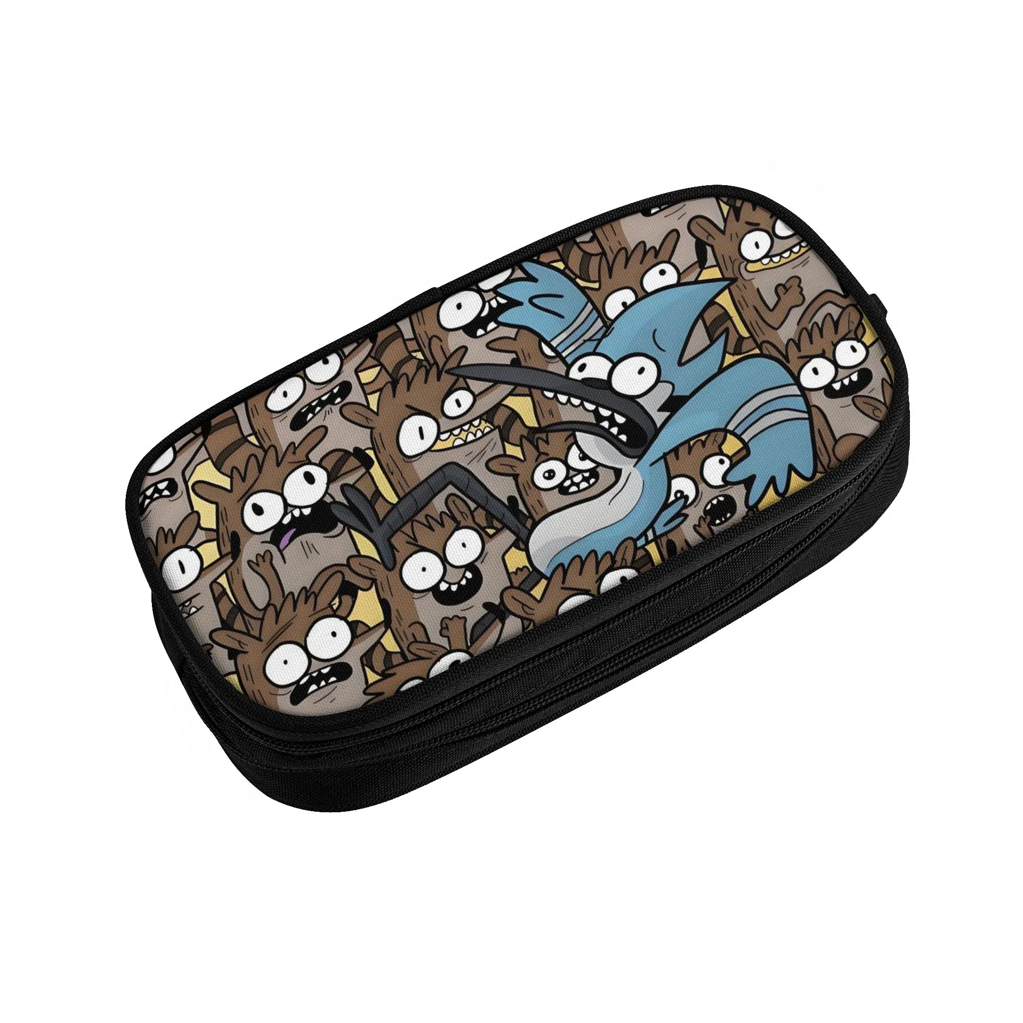 Regulared Cartoon Showed Pencil Cases for Girls Boys Large Storage Animated Vintage High Quality  Pen Box Bag School Supplies