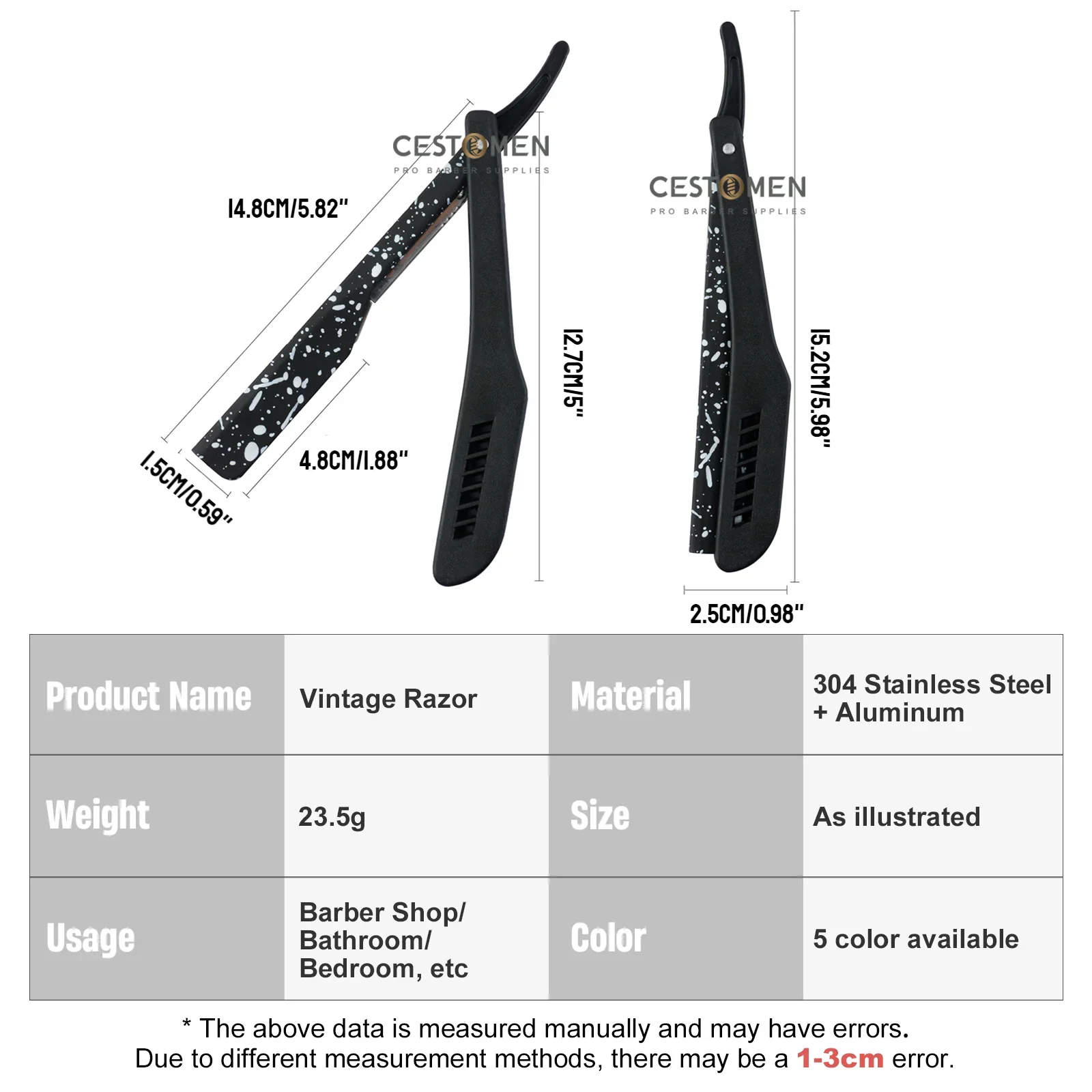 Men Classic Folding Shaving Razor Camouflage Pattern Manual Shave Tool With Extendable Stand Portable Retractable Beard Trimmer