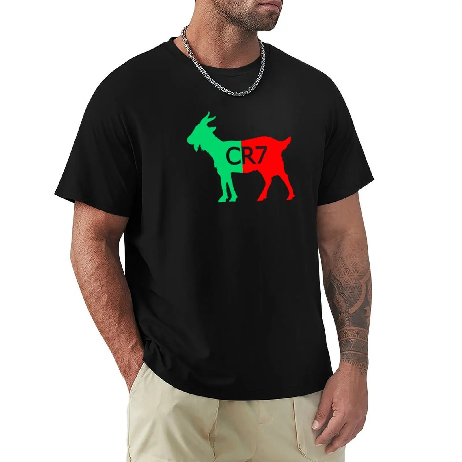 CR7 GOAT Tuga T-Shirt Novelty Print Casual Tee Shirt