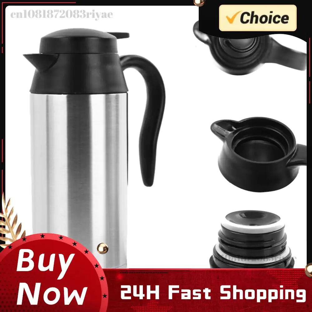 

12/24V Car Electric Kettle Stainless Steel 750ml Car Coffee Mug Boil Dry Protection Car Kettle Boiler Heating Travel Cup Kettle