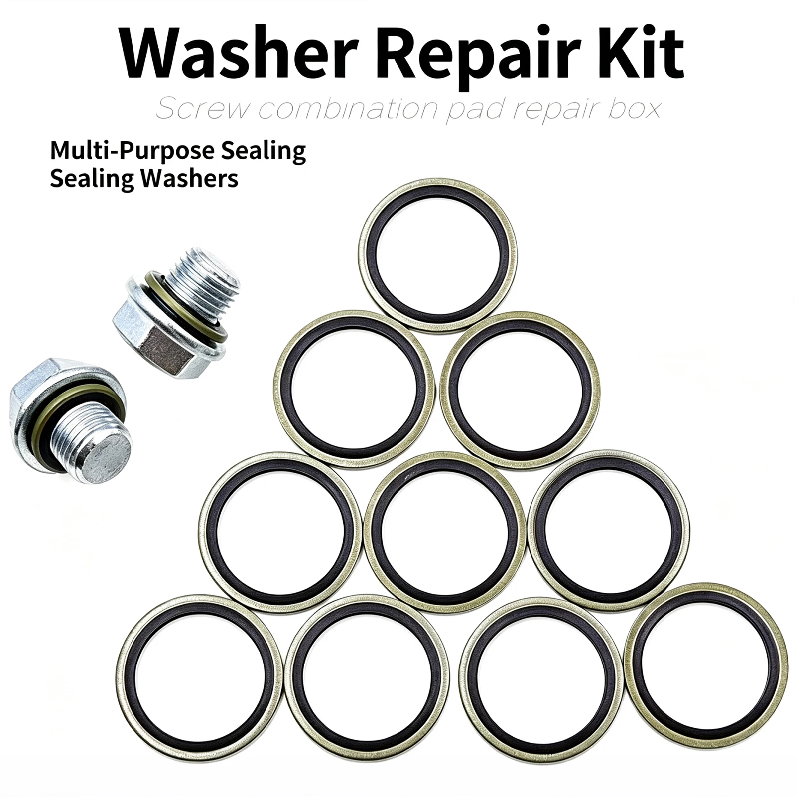 100/245pcs Dowty Bonded Sealing Washer Kit Oil Drain Combined Gasket Set M6 M8 M10 M12 M14 M16 M18 M20 M22 M24 M27 M30