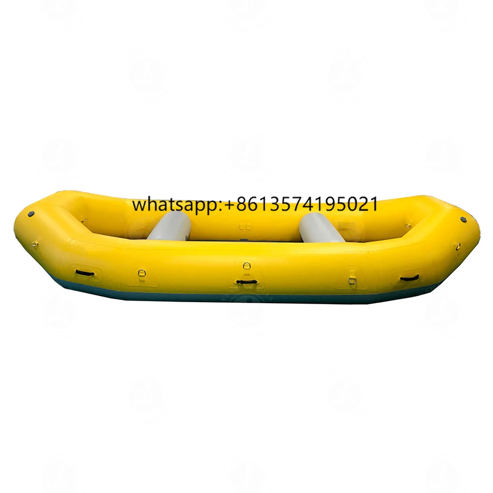 

Pop Design 430cm 14ft Inflatable Rubber Rafting Boat White Water Raft PVC River Raft Boat for Adventure