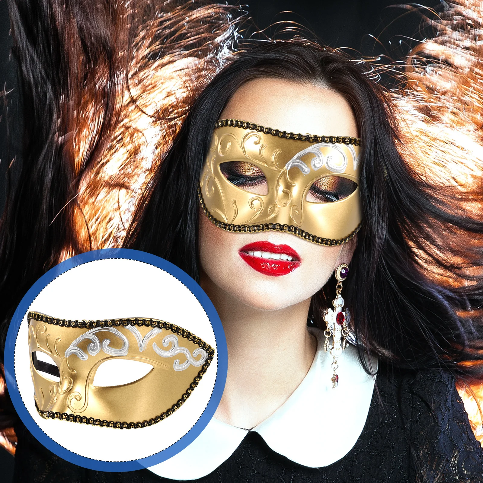 หน้ากากครึ่งหน้า น้ำหนักเบา สวมใส่สบาย สำหรับผู้ชาย งานปาร์ตี้ฮาโลวีน งานเต้นรำสวมหน้ากาก คอสเพลย์ อุปกรณ์ประกอบฉากงานเทศกาล ชุดแฟนซี