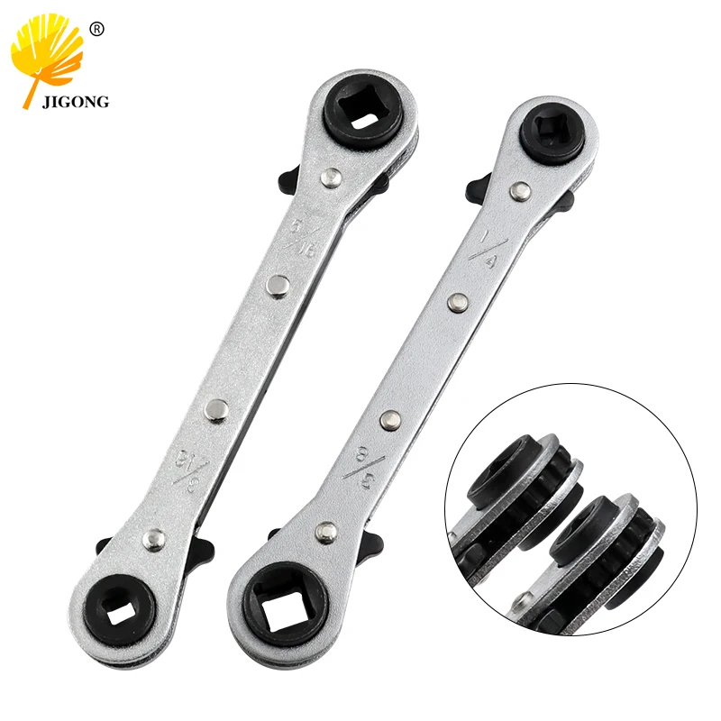 

1pc Double End two-way Ratcheting Wrench Spanner Tool Gear Ring Wrench Ratchet Handle Chrome Vanadium 3/16" 1/4" 5/16" 3/8"