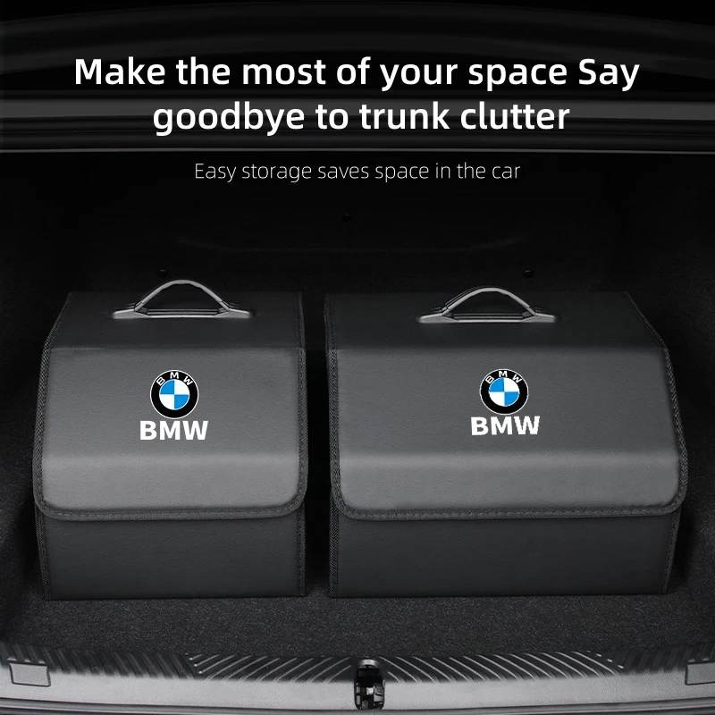 Car Trunk Organizer Box Leather Auto Tools Storage Bag Organizer For BMW 3 5 Series X1 X3 X5 G30 G32 G20 F10 F15 F48 F30 G01 G05