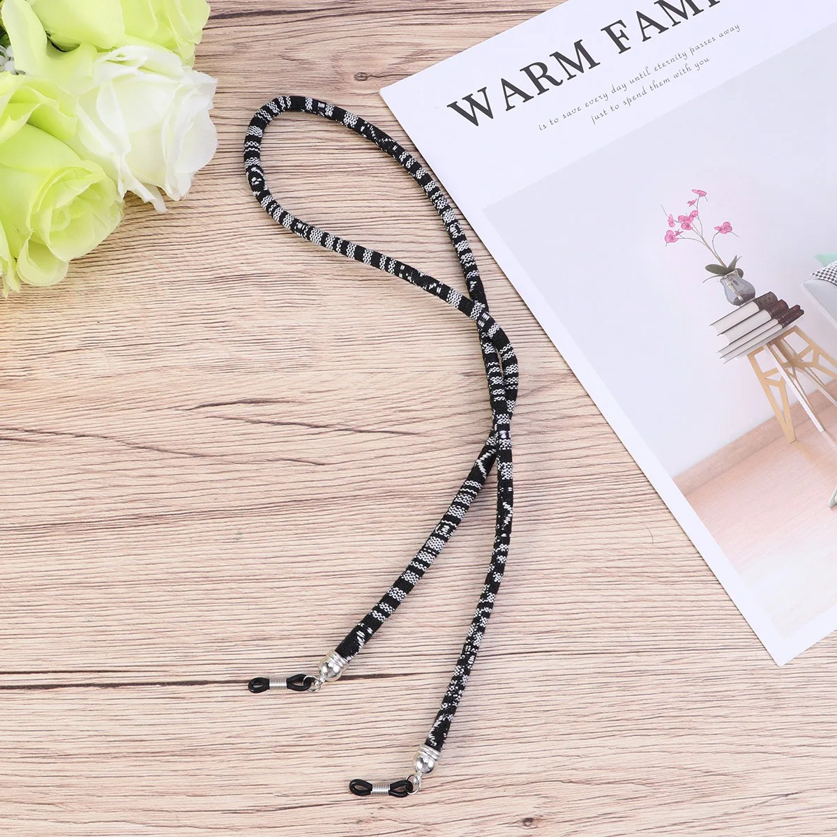 

Anti-Lost Eyeglass Chain Ethnic Style Cotton Wool Cord For Sunglasses Reading Glasses Optical Frames Unisex Holder Strap Black