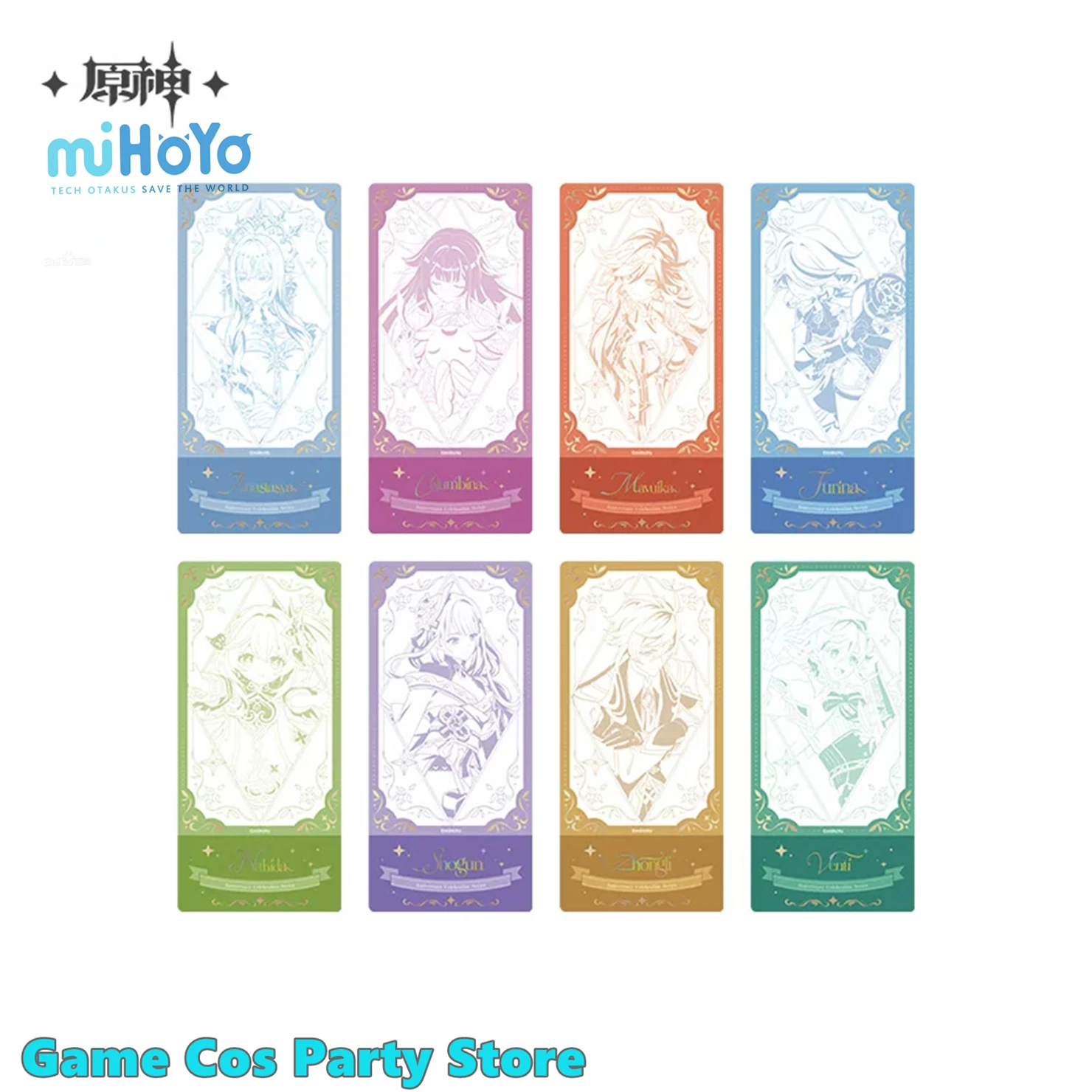 [Genuine] Anime Cosplay Diy Accessories Genshin Impact 6th‑Anniversary Celebration Series Slide-Out Ticket Official Merch Gifts