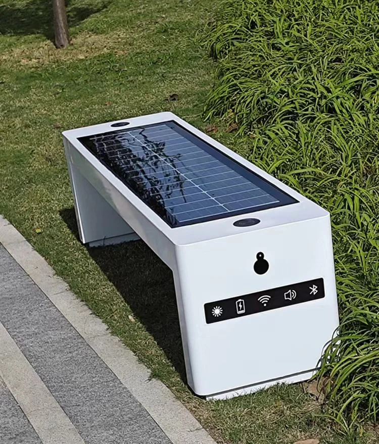 

Solar Seat Outdoor USB Charging Chair Wireless Powered Bench With Back Park Garden Smart Solar Seat