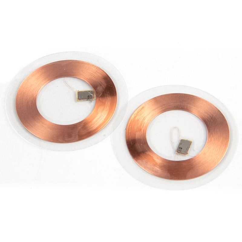 5Pcs 125KHz ID T5577 Writable Rewritable Copper Coil Coin Card Keyfob RFID Ultra-thin Cell Phone Access Card 38MM