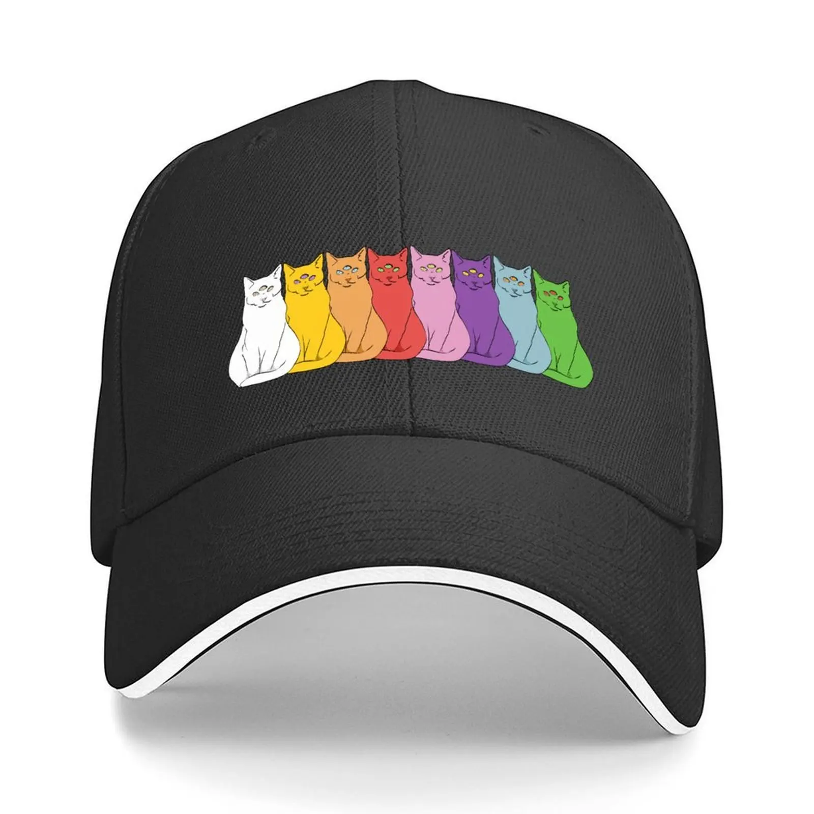 

Rainbow Psychic Cats Baseball Cap Sun Hat For Children Bobble Hat luxury woman cap Thermal Visor Hats Woman Men's