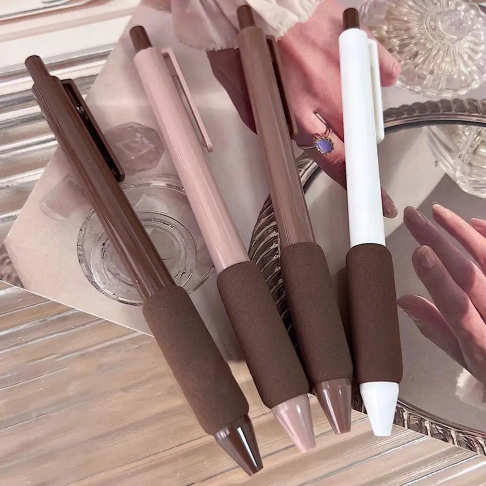 부드러운 필기용 젤 펜 세트, 0.5mm 미세 펜촉, 개폐식 검정 잉크, 일기장 스케치 및 드로잉, 4 개