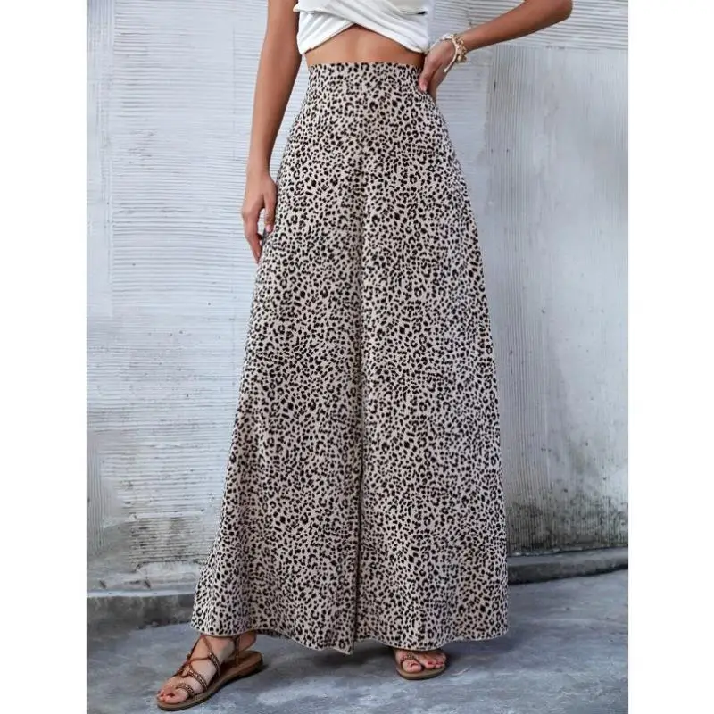 

Широкие брюки с высокой талией U 40384, новый принт, трансграничный Sle, удобная посадка, винтажная длина Ciwalk, подходит для девяти предметов