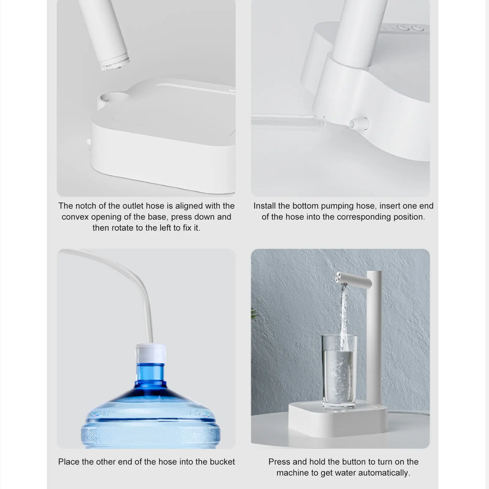 موزع مياه كونترتوب 7 مراحل مضخة مياه كمية محمولة بيضاء لسطح المكتب الكهربائية لغرفة المنزل والمكتب والتخييم