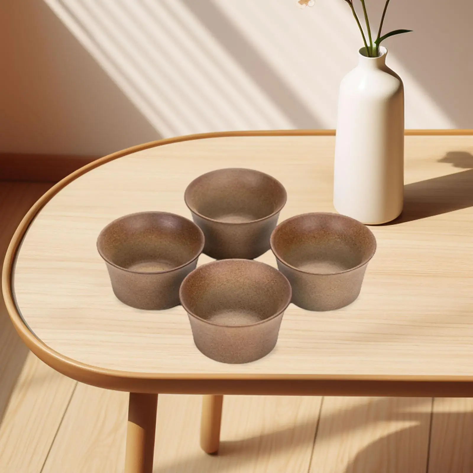 4Pcs Japanese Tea Cups Set Mug Exquisite without Handles Coffee Cup for Hotel Cappuccino Matcha Tea Travel Adults Men Women