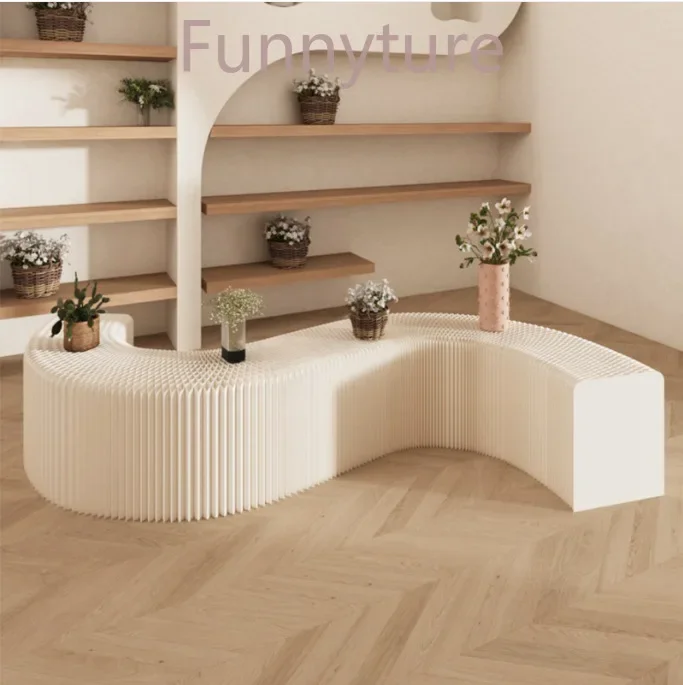 Paper Folding Display Width 30cm Table Mall Booth Clothing Store Window Display Rack Creative Shelf Display Cabinet Furniture