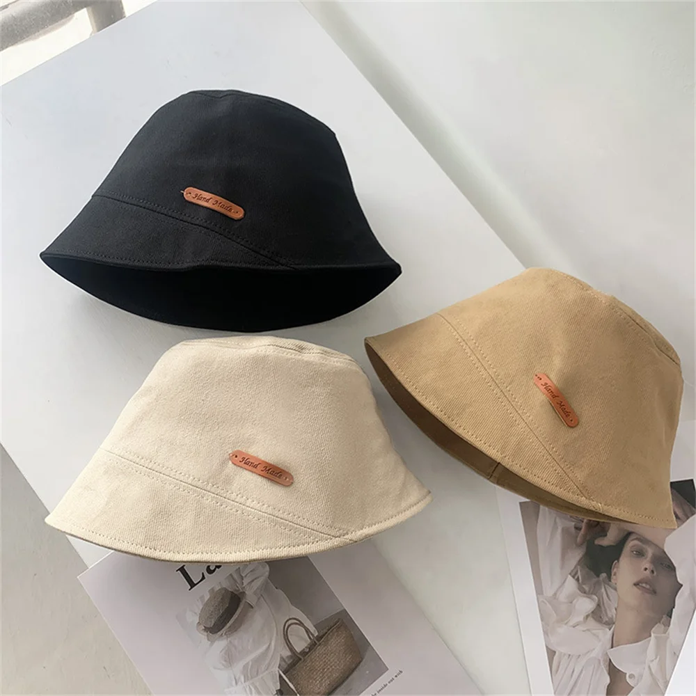 Unisex Bucket Hat for Women Men Outdoor Sun Protection Foldable Visor Hat Solid Color Fashion Korean Panama Basin Fisherman Cap