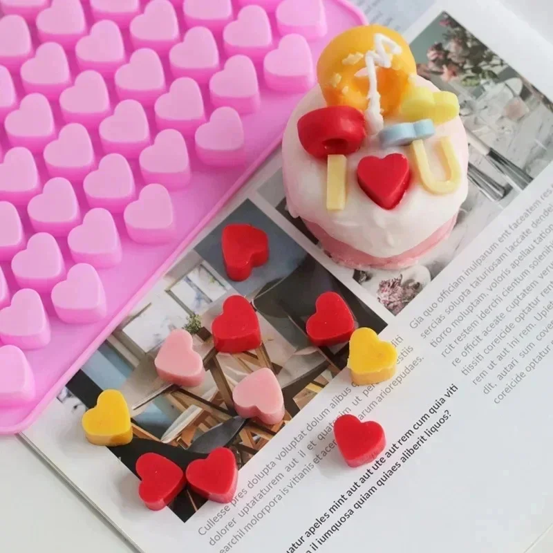 2-12Pcs 55 Grids Silicone Chocolate Mold Food Grade Small Love Heart Shape Cake Baking Mould Non-Stick Candle Molds Candy Mold