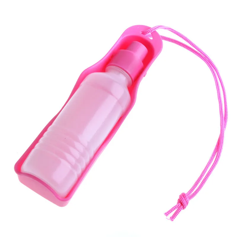 250ml Pink Potable Pet Dog Cat Water Feeding Drink Bottle Dispenser