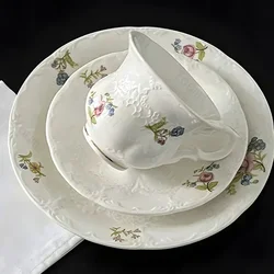 Vintage French Style Coffee Cups High End Afternoon Tea Ceramic Coffee Cup and Plate Set Exquisite Household Tableware