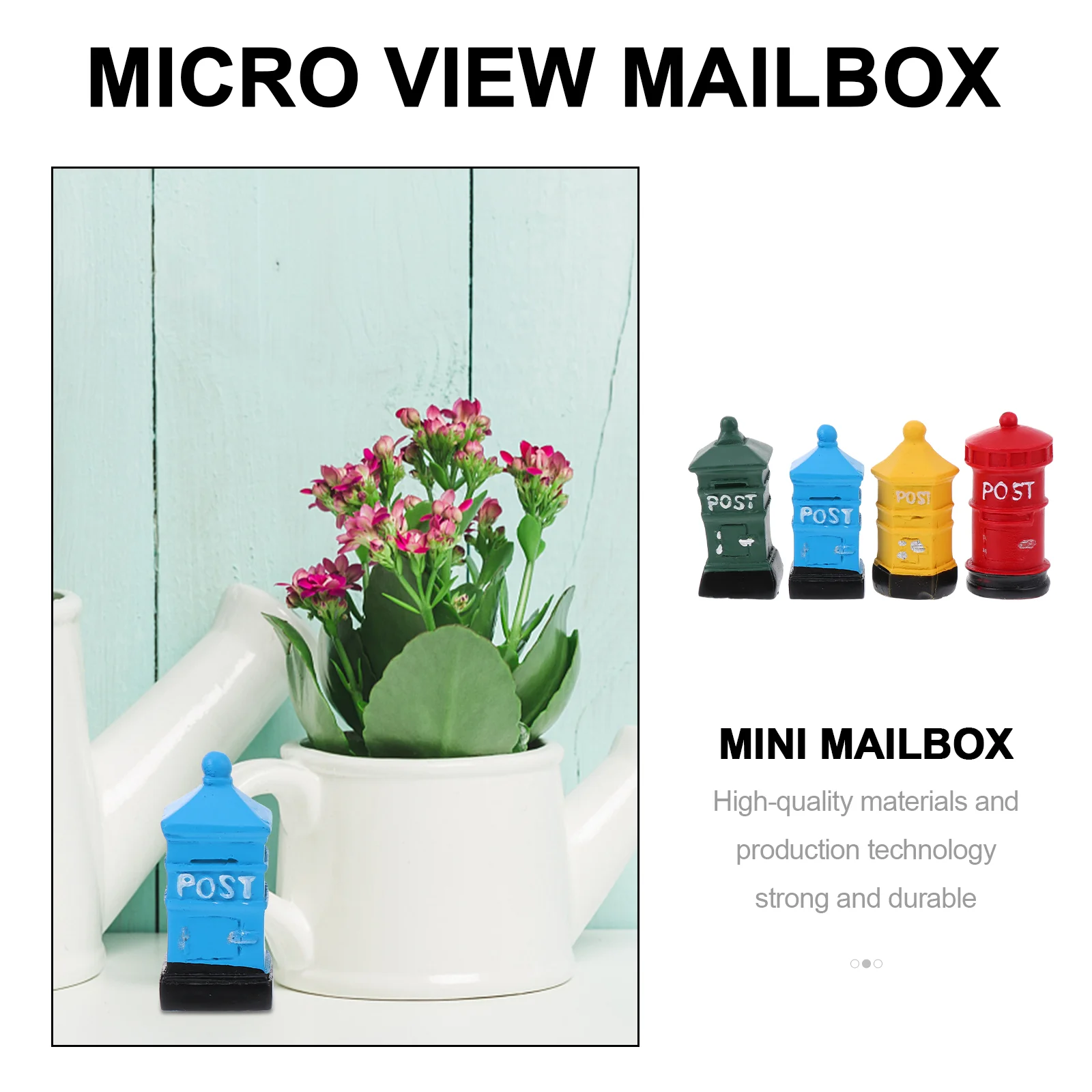 

4 Pcs Resin Mailbox Craft Mini nament High Simulation Design Micro L Decor Mini Garden Accessories