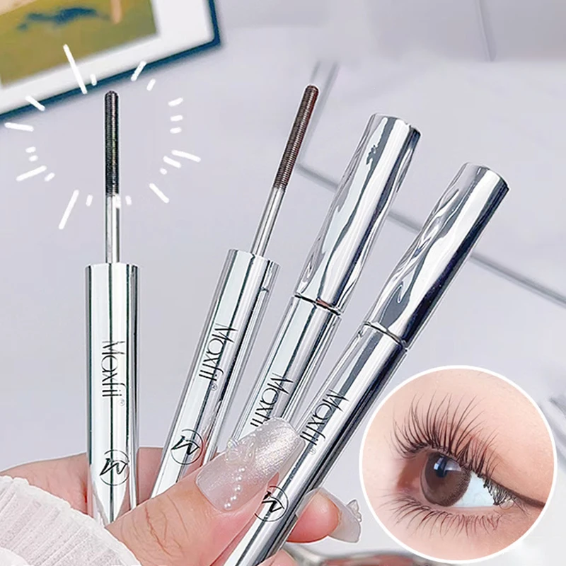 Mascara à cils en fer métallique, imperméable, en Fiber de soie, noir, Extensions de cils longues et bouclées, maquillage pour les yeux Non aggloméré, cosmétiques
