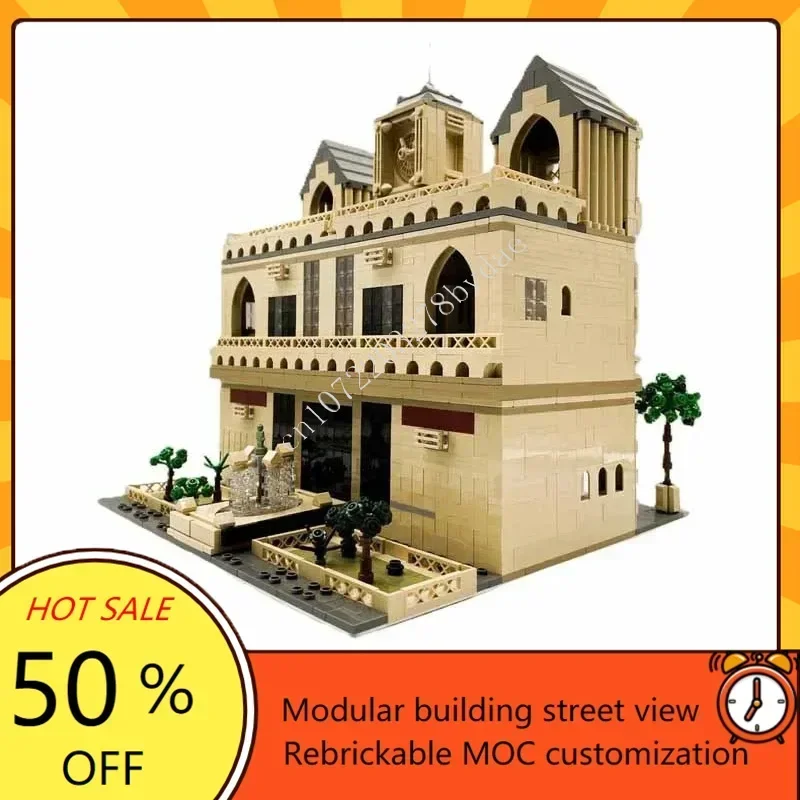 2860PCS 올드 타운 홀 모듈러 MOC 키트 창의적인 거리 풍경 맞춤 퍼즐 DIY 조립 모델 장난감 선물