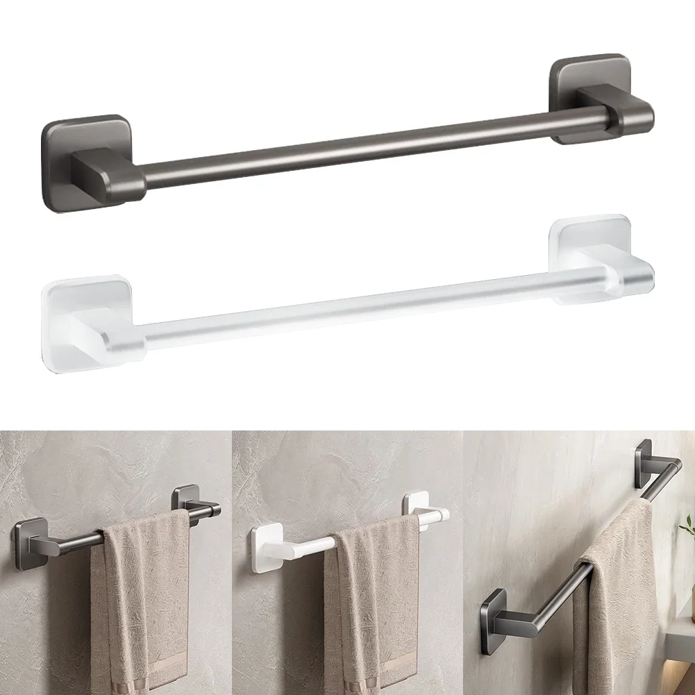 

Towel Storage Rack Self-Adhesive Horizontal Towel Holder Metal Bathroom Towel Organizer No Drilling Bathroom Accessories