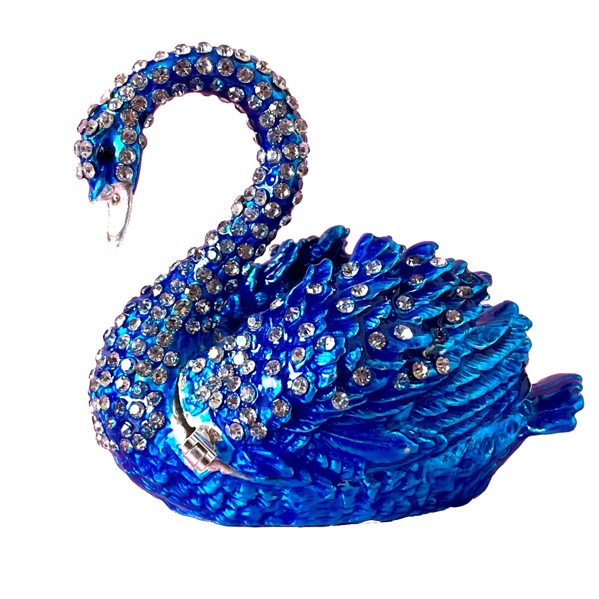 

Crystal Elegant Swan Figurine Swan Trinket Jewelry Box Collectible Jeweled Ring Holder Hinged Table Ornament Gift for Wedding