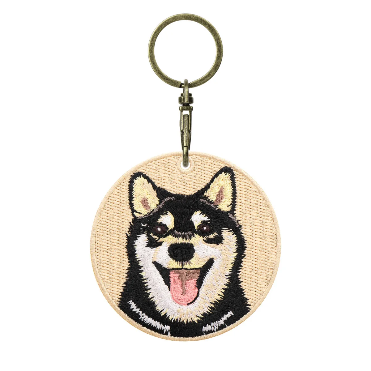 1 Piece Embroidered Dog Patch Key Chain - Cute Pet Themed Durable Keychain Key Ring for Easy Attachment - view 6