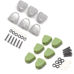 6pcs Wooden folk Electric Guitar Tuners handle Button head hat handle Plastic Trapezoid  hand Green