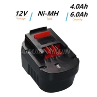 12V 4000mah rechargeable tool battery 6000mAh superior for Black & Decker A12 a12ex fsb12 fs120b HP12 lithium ion replacement dr